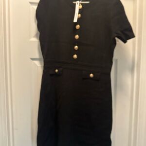 Amazon Black and Gold Buttoned Sheath Mini Dress